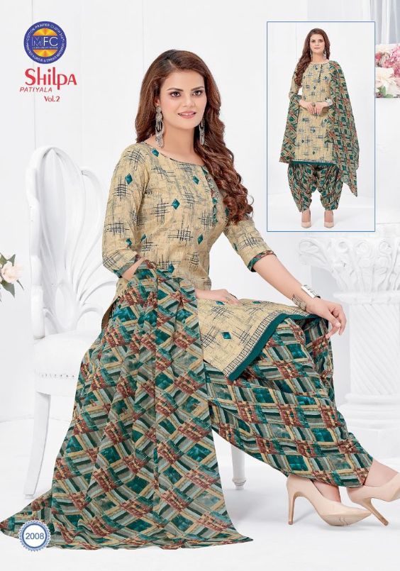 Mfc Shilpa Patiyala 2 Regular Wear Printed Cotton Ready Made Dress Collection